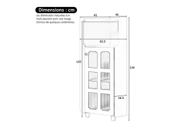 Vitrina esquinera negra - Con iluminación LED y 2 puertas de cristal