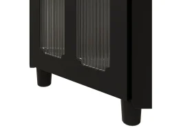 Vitrina esquinera negra - Con iluminación LED y 2 puertas de cristal