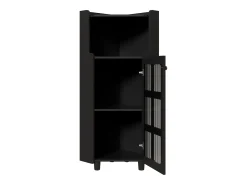 Vitrina esquinera negra - Con iluminación LED y 2 puertas de cristal