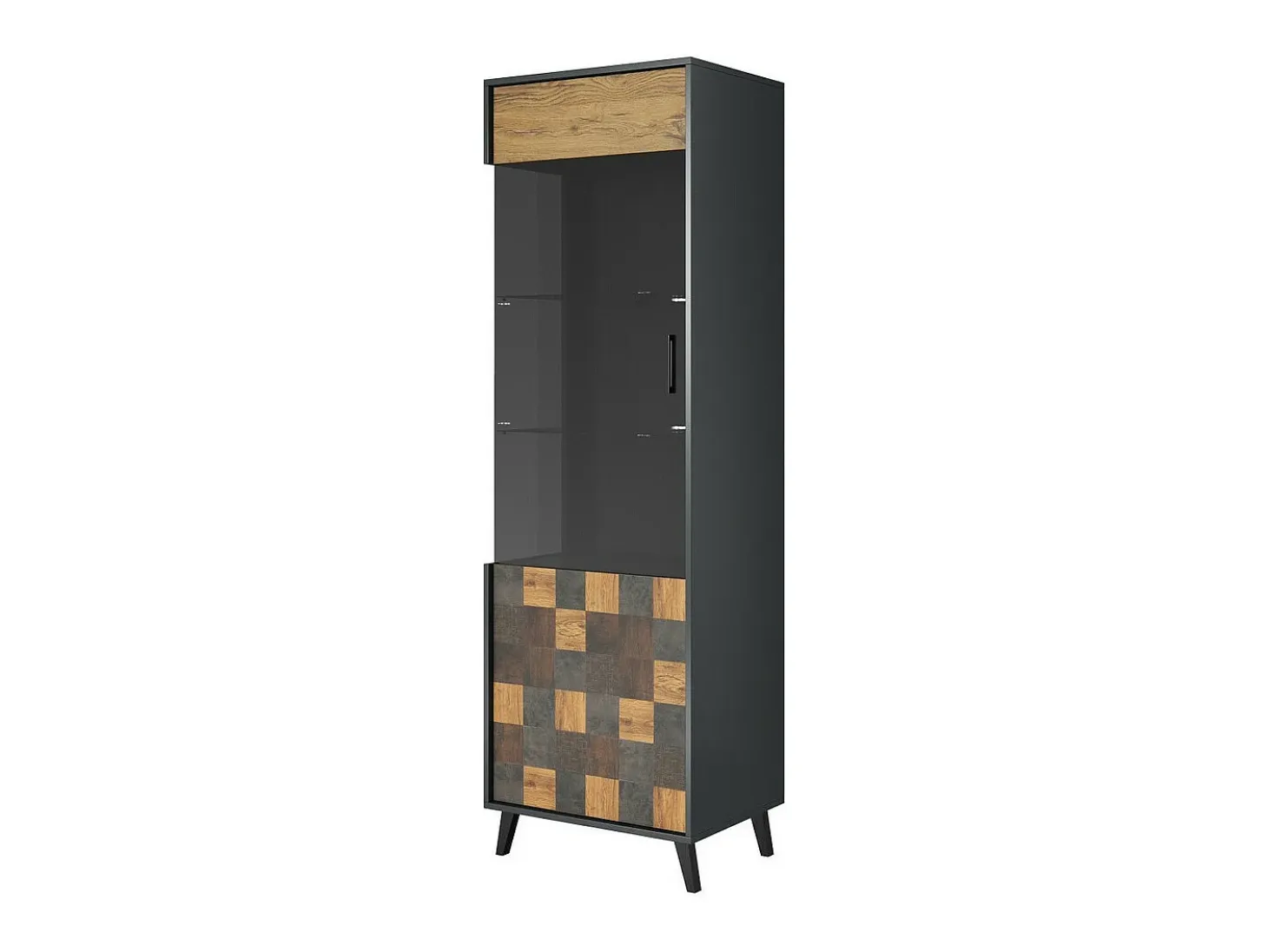 Vitrina estilo madera gris y patchwork 192 cm Parche