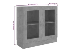 Vitrina gris hormigón 82,5x30,5x80 cm Madera de ingeniería