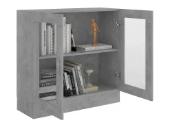 Vitrina gris hormigón 82,5x30,5x80 cm Madera de ingeniería