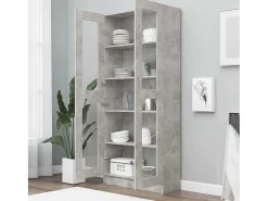 Vitrina gris hormigón 82,5x30,5x185,5 cm Madera de ingeniería