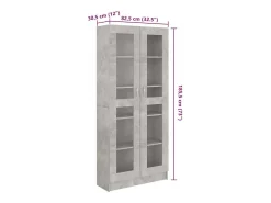 Vitrina gris hormigón 82,5x30,5x185,5 cm Madera de ingeniería