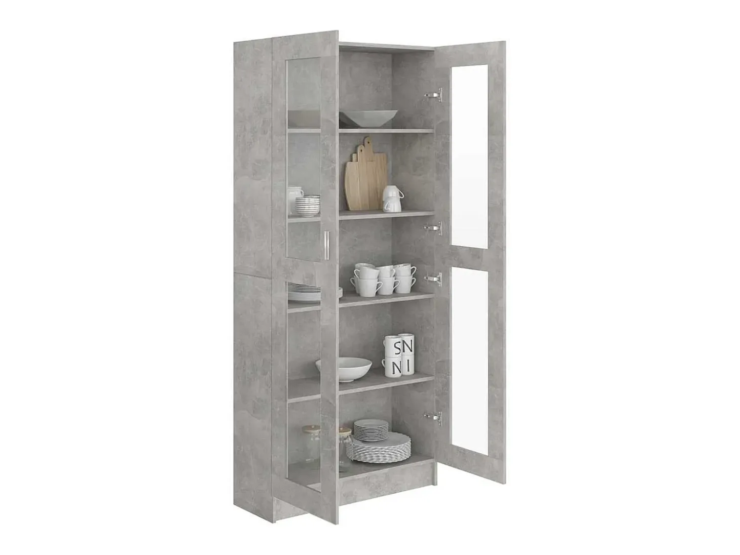 Vitrina gris hormigón 82,5x30,5x185,5 cm Madera de ingeniería