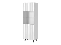 Vitrina Gustave de 2 nichos de diseño estriado blanco mate