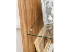 Vitrina Kundy de madera maciza de roble con 2 puertas