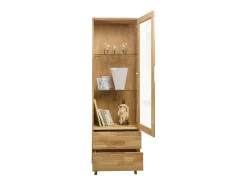 Vitrina Kundy de madera maciza de roble