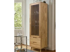 Vitrina Kundy de madera maciza de roble