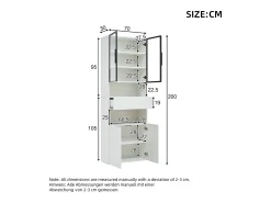 Vitrina LED blanca con 4 puertas y 1 cajón de almacenamiento - para salón y despacho