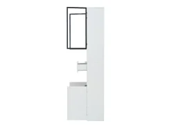 Vitrina LED blanca con 4 puertas y 1 cajón de almacenamiento - para salón y despacho