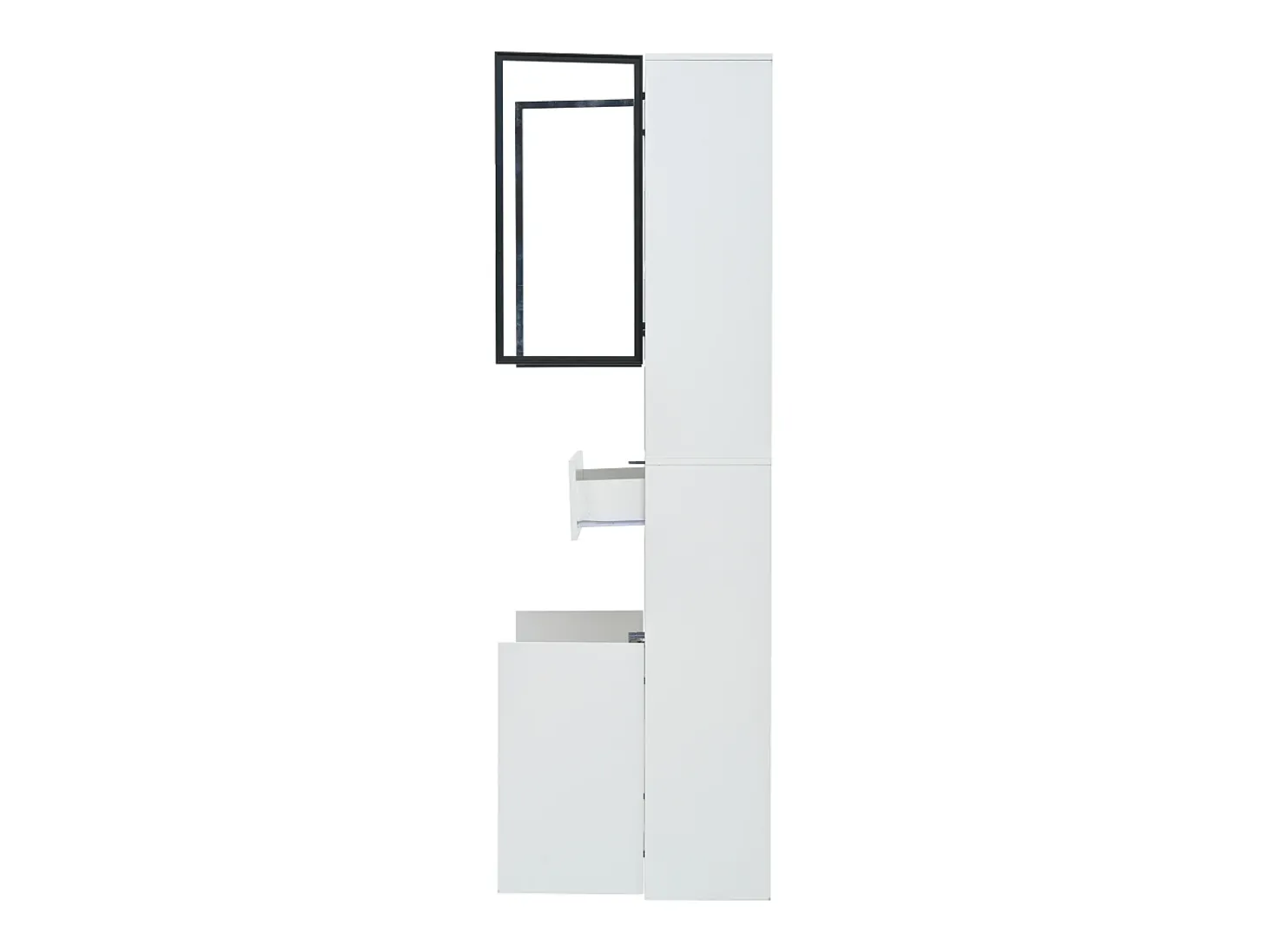 Vitrina LED blanca con 4 puertas y 1 cajón de almacenamiento - para salón y despacho