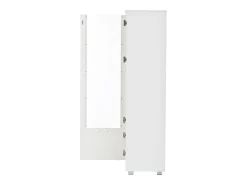 Vitrina LED blanca con puertas acrílicas y 3 estantes, 50x40x160 cm