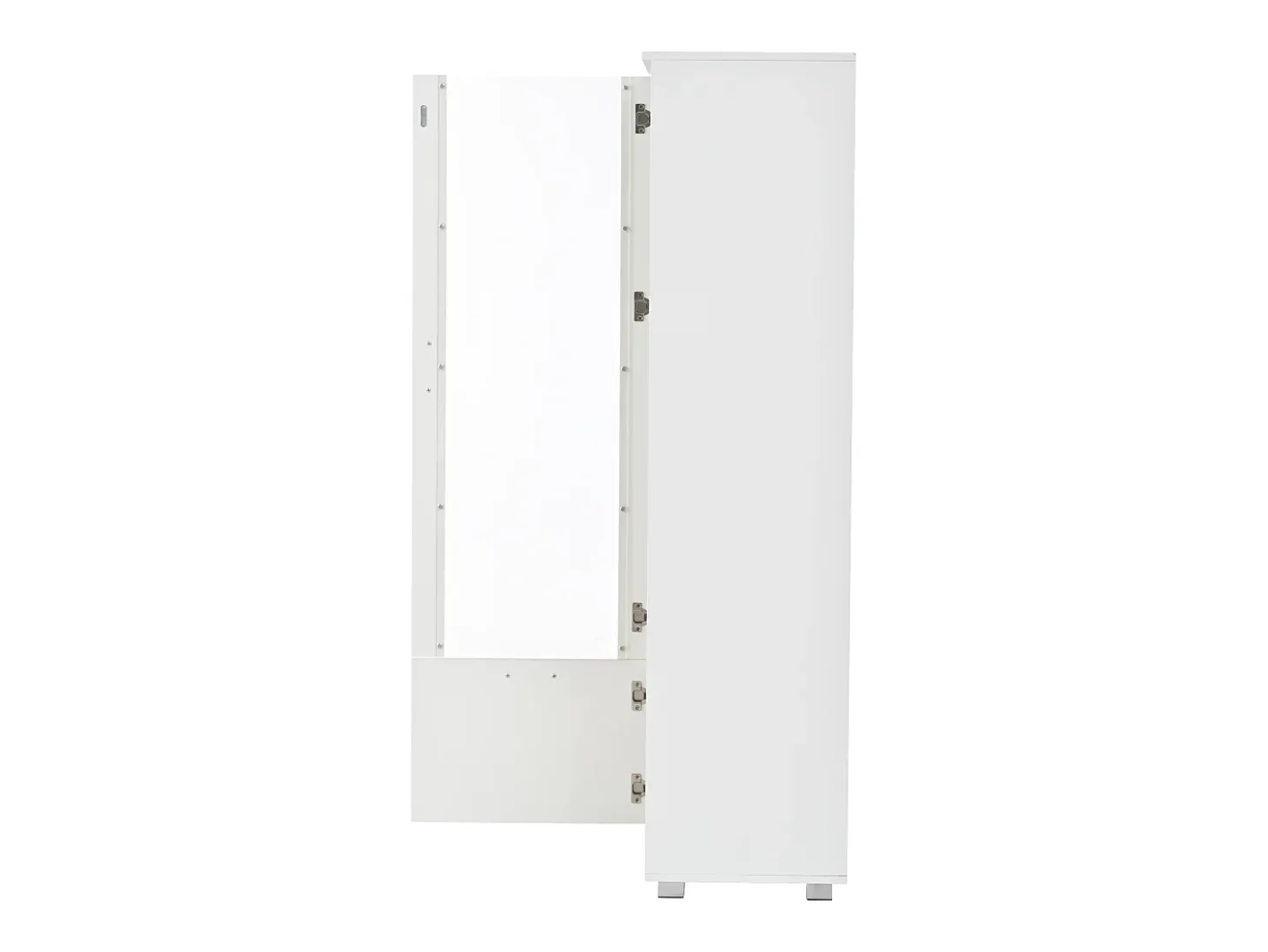 Vitrina LED blanca con puertas acrílicas y 3 estantes, 50x40x160 cm