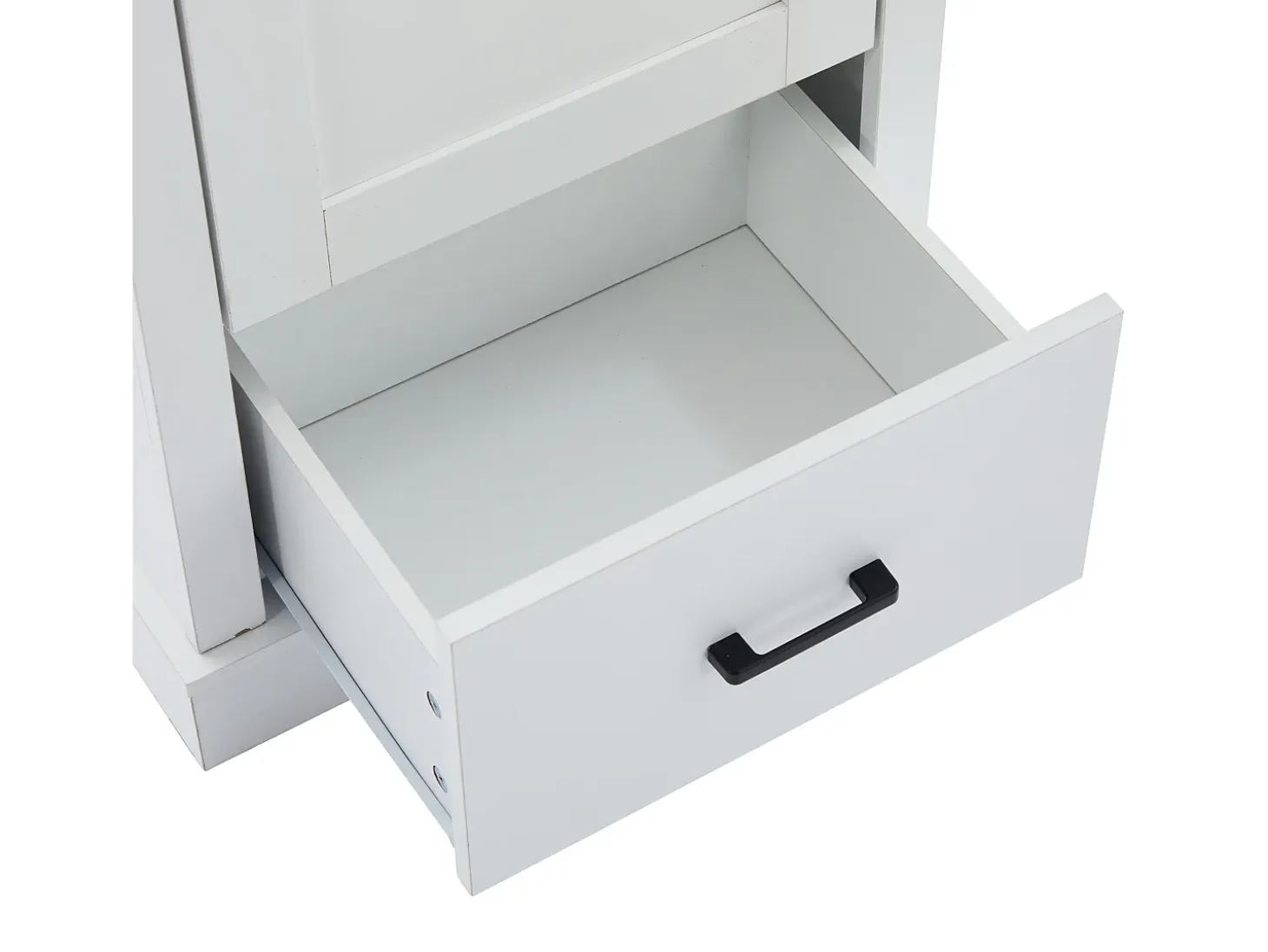 Vitrina LED moderna 50x35x178 cm - con iluminación LED - 1 cajón - 1 puerta de cristal - 5 compartimentos - blanco