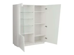 Vitrina librería para salón diseño blanco brillante Vega Bias