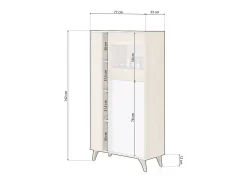Vitrina Lira Blanco Artik (Blanco Mate) - Roble Canadian