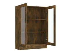 Vitrina madera contrachapada roble ahumado 82,5x30,5x115 cm