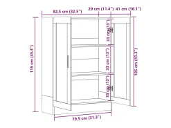 Vitrina madera contrachapada roble ahumado 82,5x30,5x115 cm