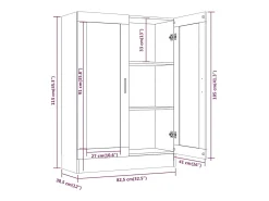 Vitrina madera contrachapada roble ahumado 82,5x30,5x115 cm