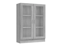 Vitrina madera contrachapada gris Sonoma 82,5x30,5x115 cm ES267819