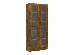 Vitrina madera contrachapada roble ahumado 82,5x30,5x185,5 cm