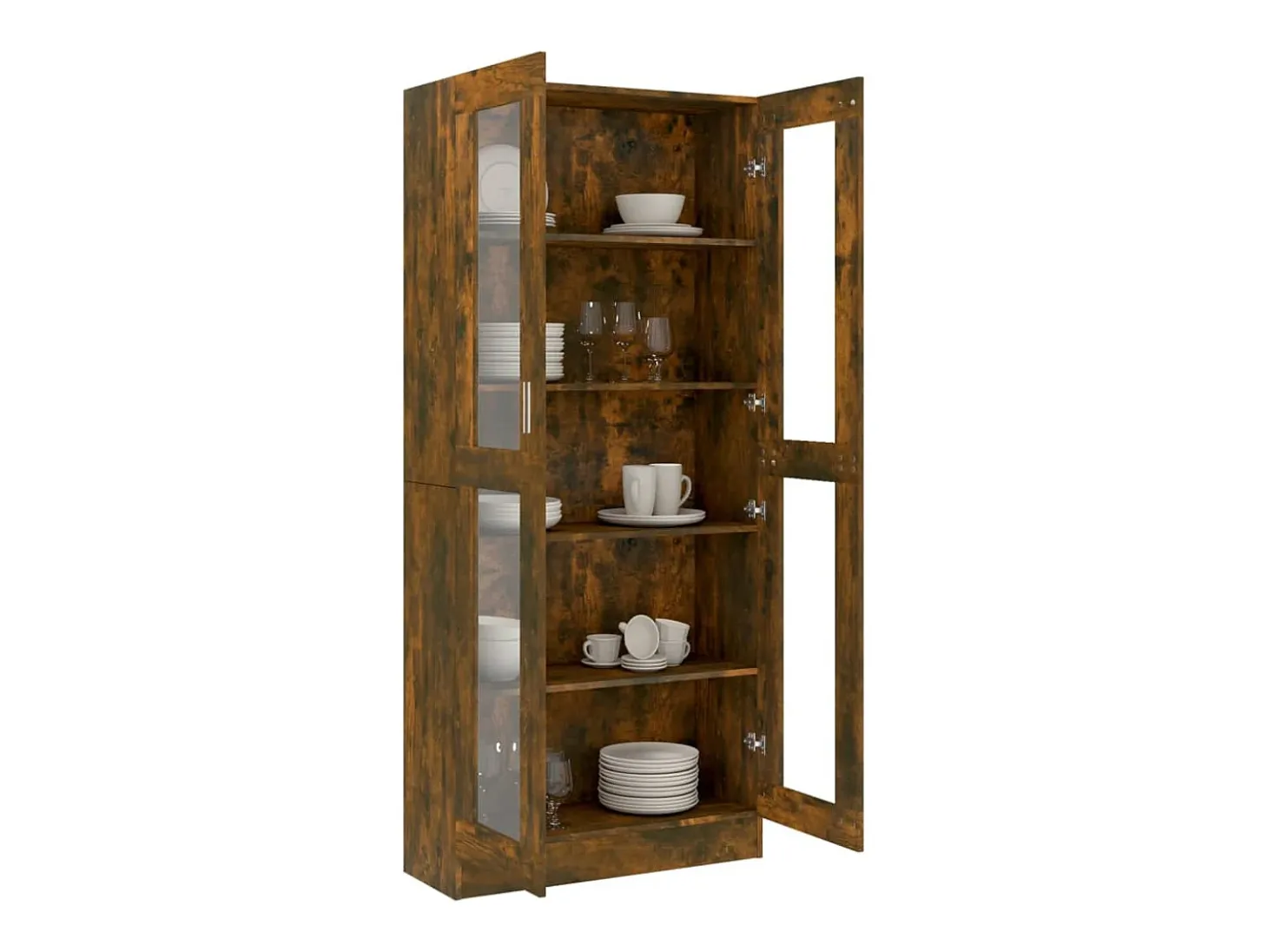 Vitrina madera contrachapada roble ahumado 82,5x30,5x185,5 cm