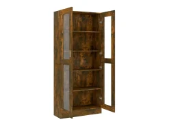 Vitrina madera contrachapada roble ahumado 82,5x30,5x185,5 cm