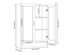 Vitrina madera contrachapada roble ahumado 82,5x30,5x115 cm