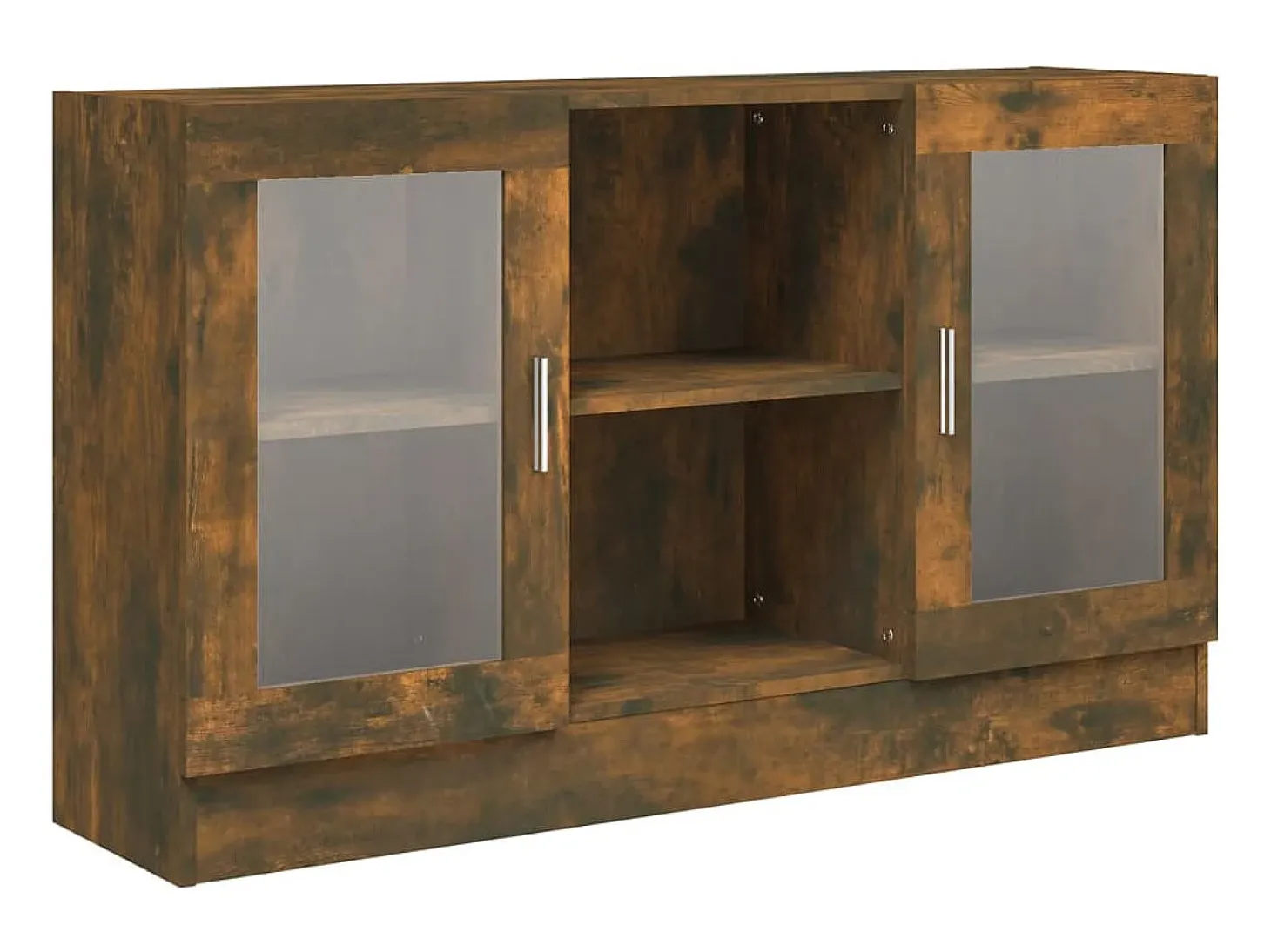 Vitrina madera contrachapada roble ahumado 120x30,5x70 cm ES797083