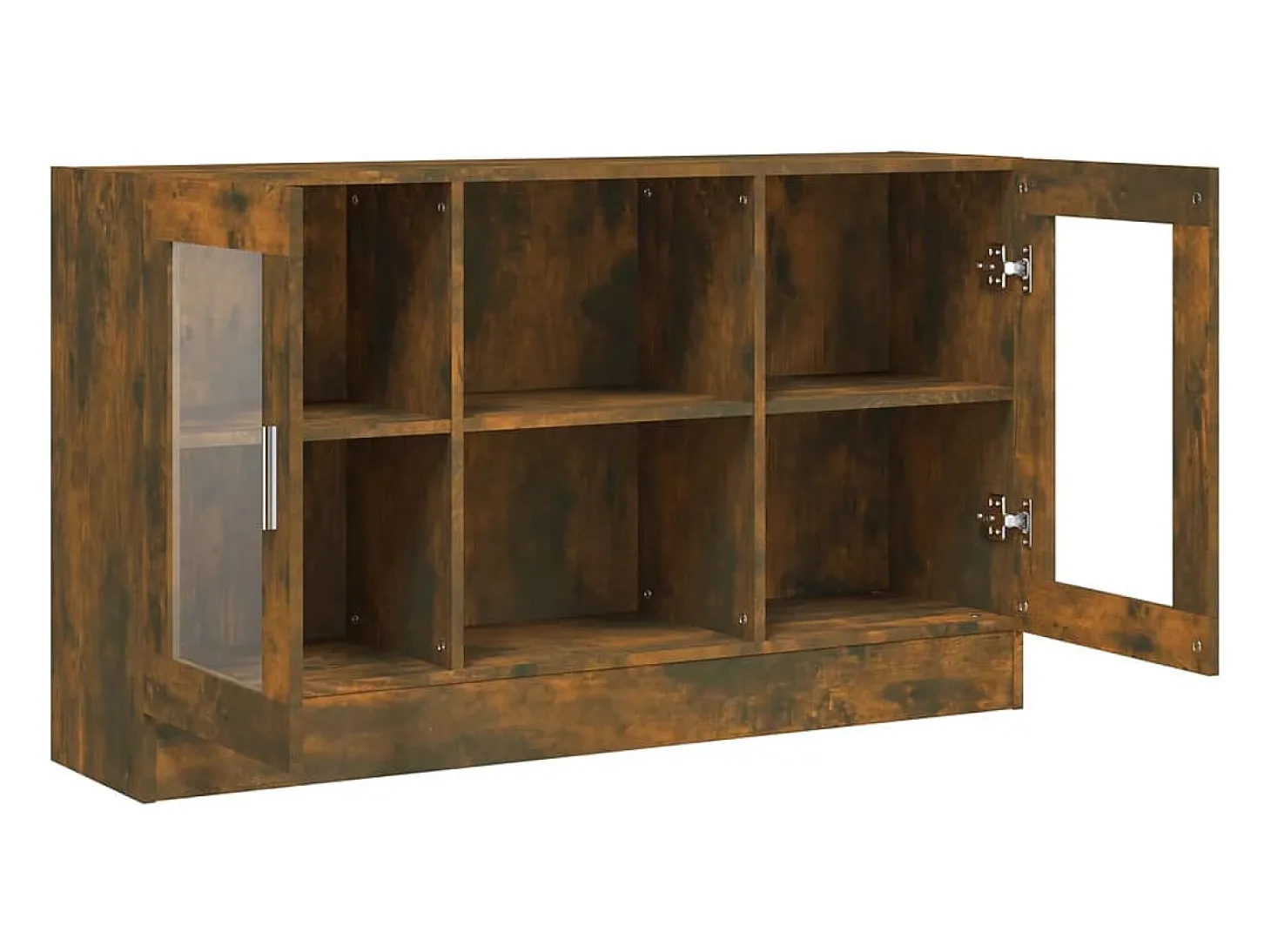 Vitrina madera contrachapada roble ahumado 120x30,5x70 cm ES797083