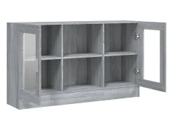 Vitrina madera contrachapada gris Sonoma 120x30,5x70 cm ES861533