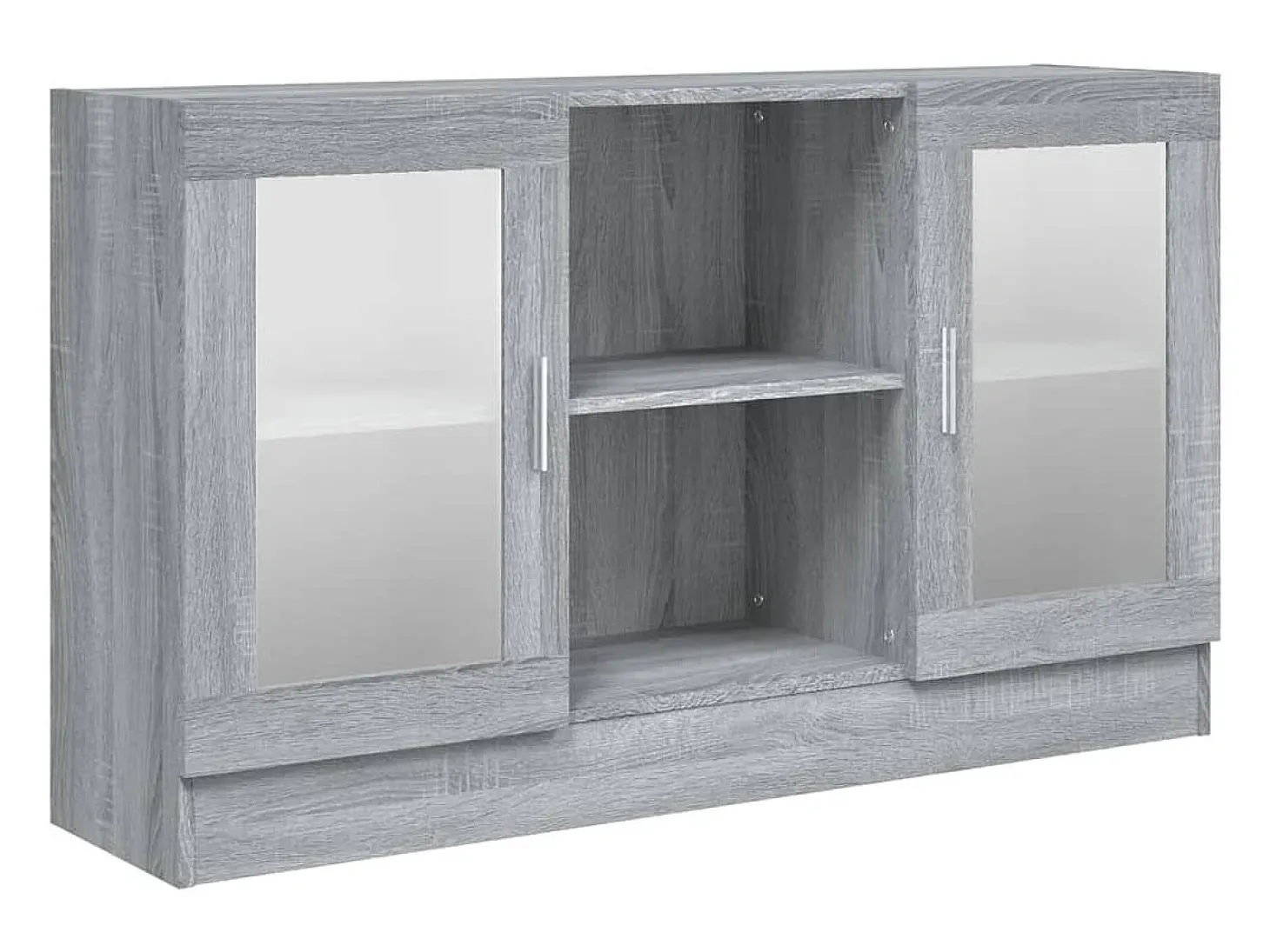 Vitrina madera contrachapada gris Sonoma 120x30,5x70 cm ES861533