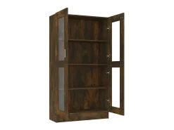 Vitrina madera contrachapada roble ahumado 82,5x30,5x150 cm