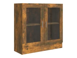 Vitrina madera contrachapada roble ahumado 82,5x30,5x80 cm ES841314