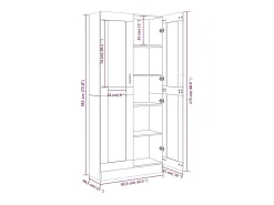 Vitrina madera contrachapada roble ahumado 82,5x30,5x185 cm