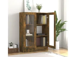 Vitrina madera contrachapada roble ahumado 82,5x30,5x115 cm ES709376