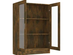 Vitrina madera contrachapada roble ahumado 82,5x30,5x115 cm ES709376