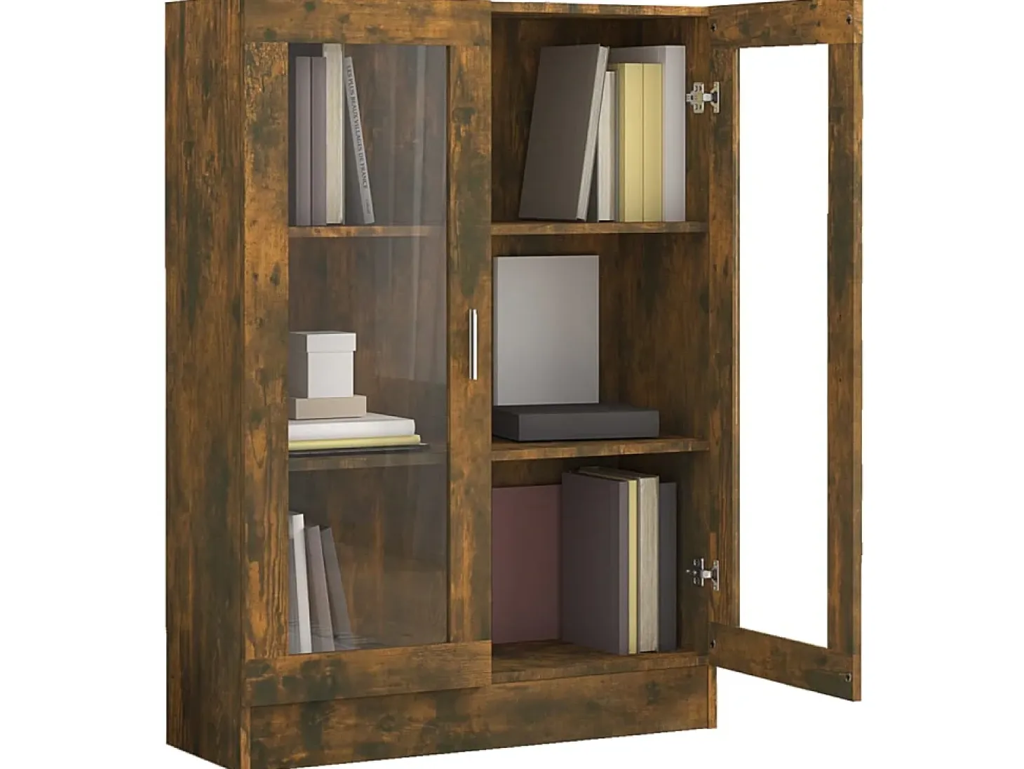 Vitrina madera contrachapada roble ahumado 82,5x30,5x115 cm ES709376