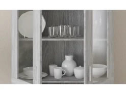 Vitrina madera contrachapada gris Sonoma 82,5x30,5x150 cm