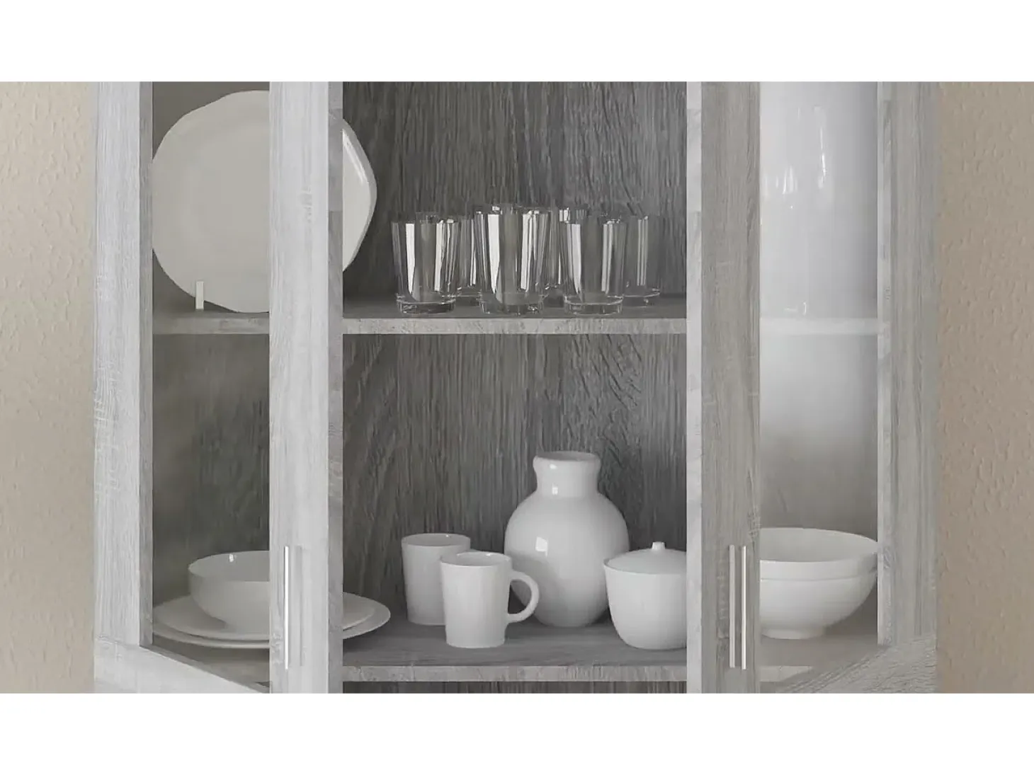 Vitrina madera contrachapada gris Sonoma 82,5x30,5x150 cm