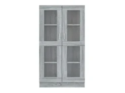 Vitrina madera contrachapada gris Sonoma 82,5x30,5x150 cm ES318072