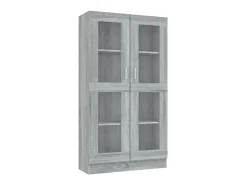 Vitrina madera contrachapada gris Sonoma 82,5x30,5x150 cm ES318072