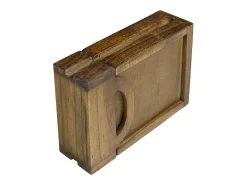 Vitrina Mindy madera maciza 2 puertas 3 cajones 2 estantes Orka 70 cm