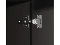 Vitrina negra - Mueble de comedor con 5 puertas y 1 cajón - estantes regulables y luces LED