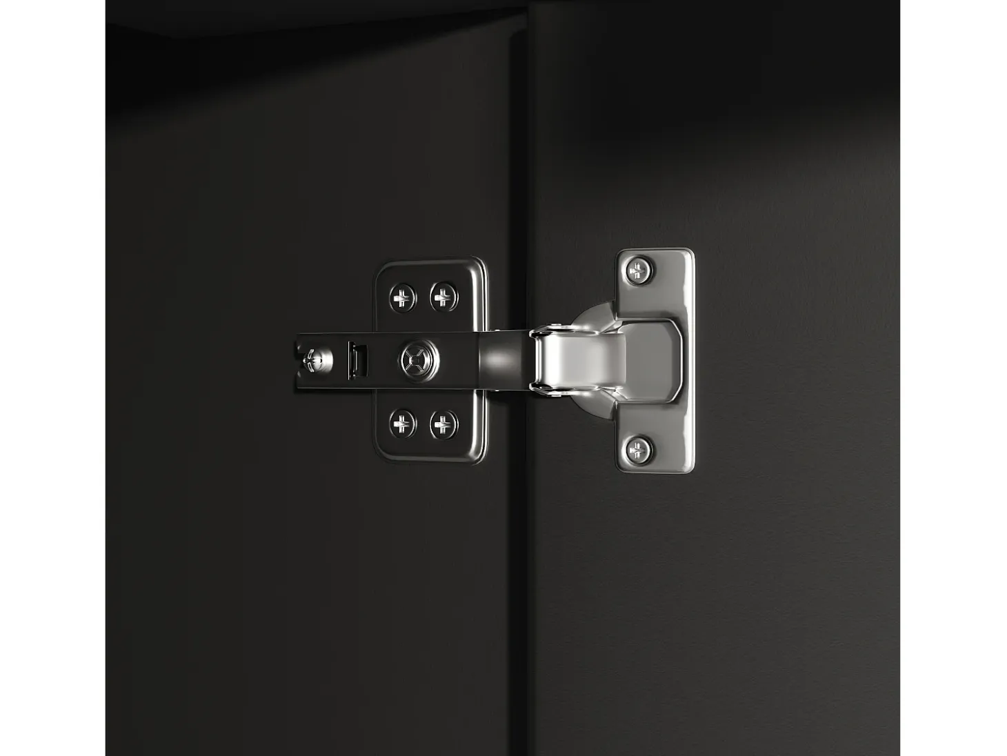 Vitrina negra - Mueble de comedor con 5 puertas y 1 cajón - estantes regulables y luces LED