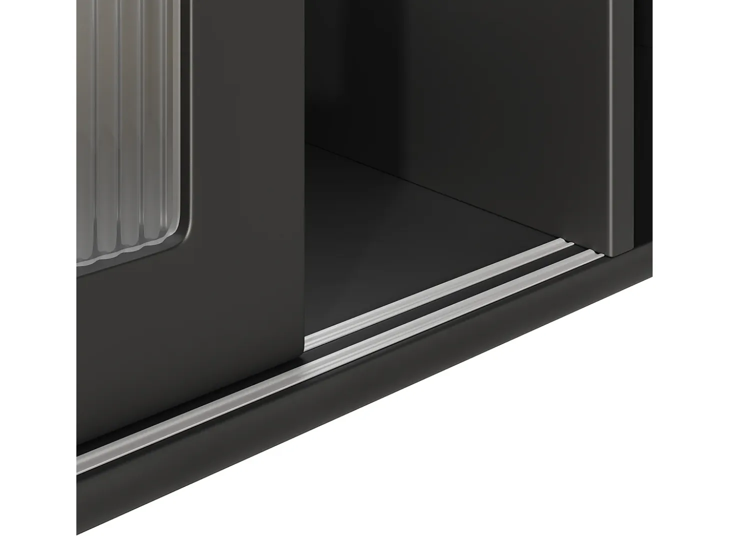 Vitrina negra - Mueble de comedor con 5 puertas y 1 cajón - estantes regulables y luces LED