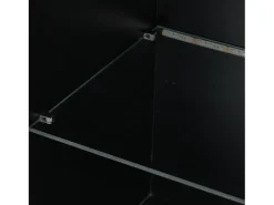 Vitrina negra brillante con iluminación LED - Armario alto para salón - Mueble de almacenaje - 45x35x160 cm