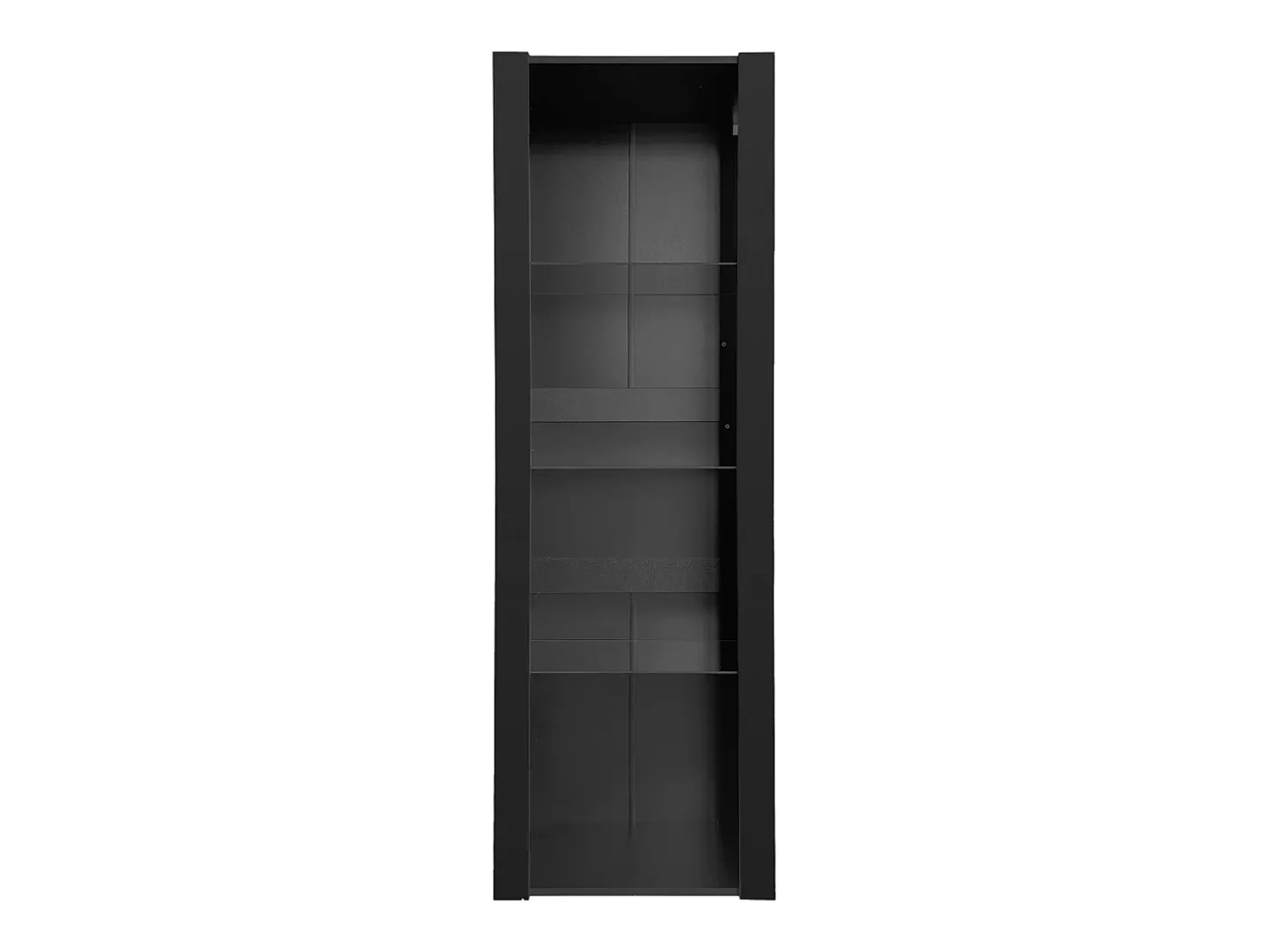 Vitrina negra con iluminación LED, 55 x 38 x 166 cm, 3 compartimentos, para salón y oficina