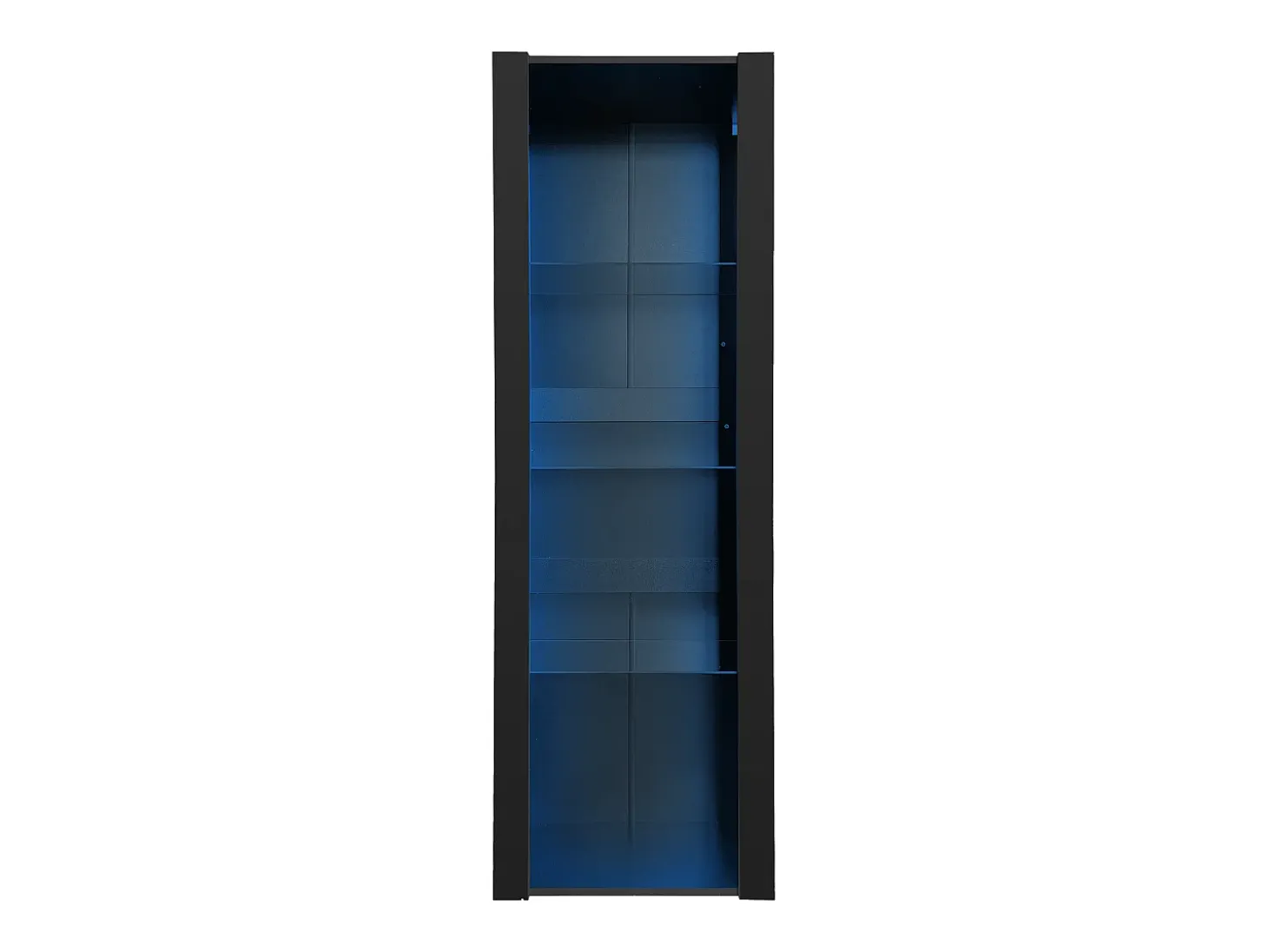 Vitrina negra con iluminación LED, 55 x 38 x 166 cm, 3 compartimentos, para salón y oficina